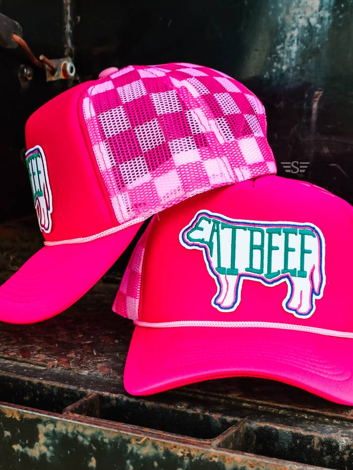 Gorra Trucker de Malla Estampada "Eat Beef" para venta al por mayor de Flying S Company