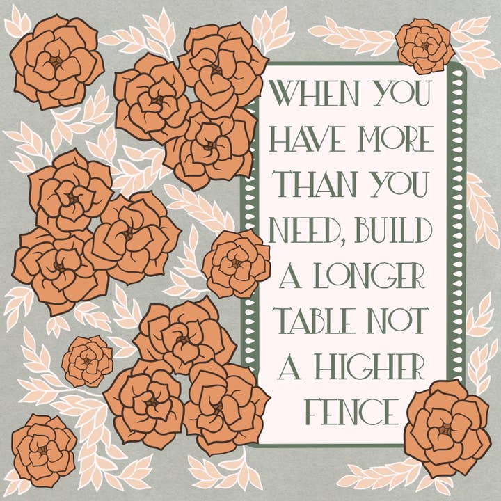 Positivt citat med Vintage Orange Florals Art Print för wholesale av Brittany Bouyer