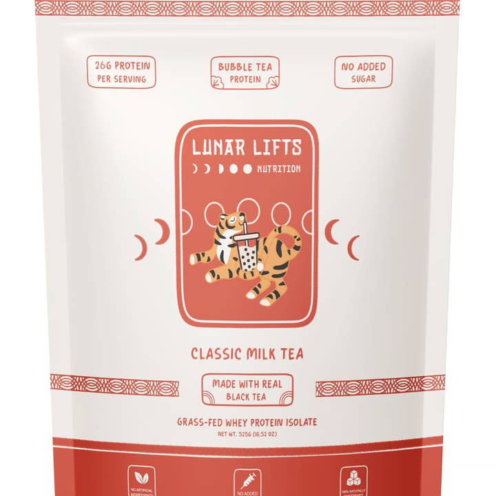 Classic Milk Tea - Grass-fed Whey Isolate Boba Tea Protein Powder for wholesale by Lunar Lifts Nutrition