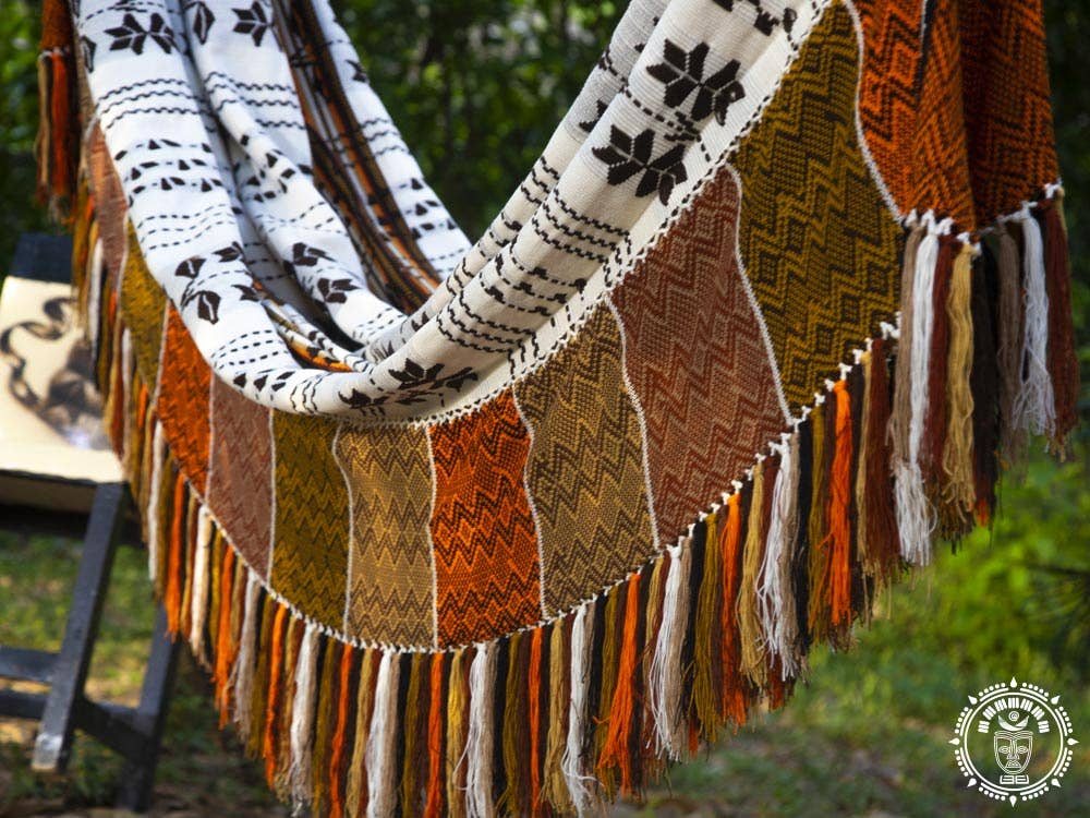 Marrón Hamaca Indígena Blanca XL doble cara de venta al por mayor en Faire2