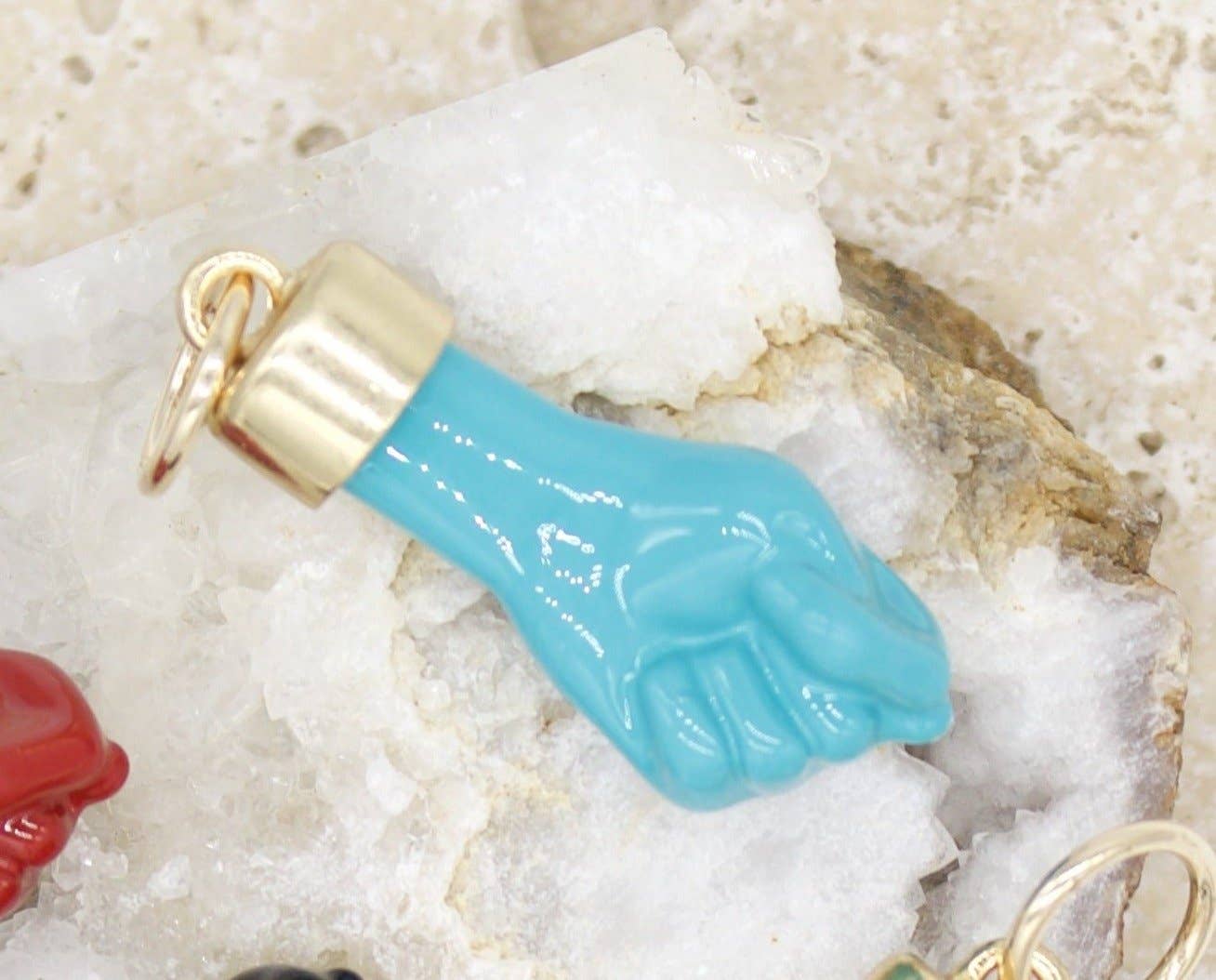 MIA Jewelry - Wholesale Individual Charm/Pendant - 18K Gold Filled Enamel Figa Hand Pendant (A39)3