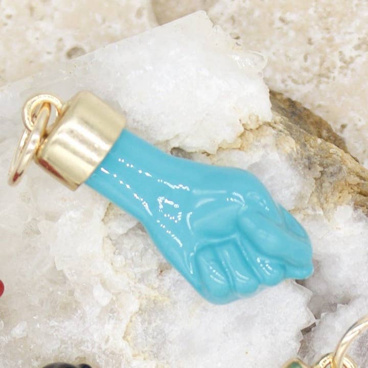 MIA Jewelry - Wholesale Individual Charm/Pendant - 18K Gold Filled Enamel Figa Hand Pendant (A39)3