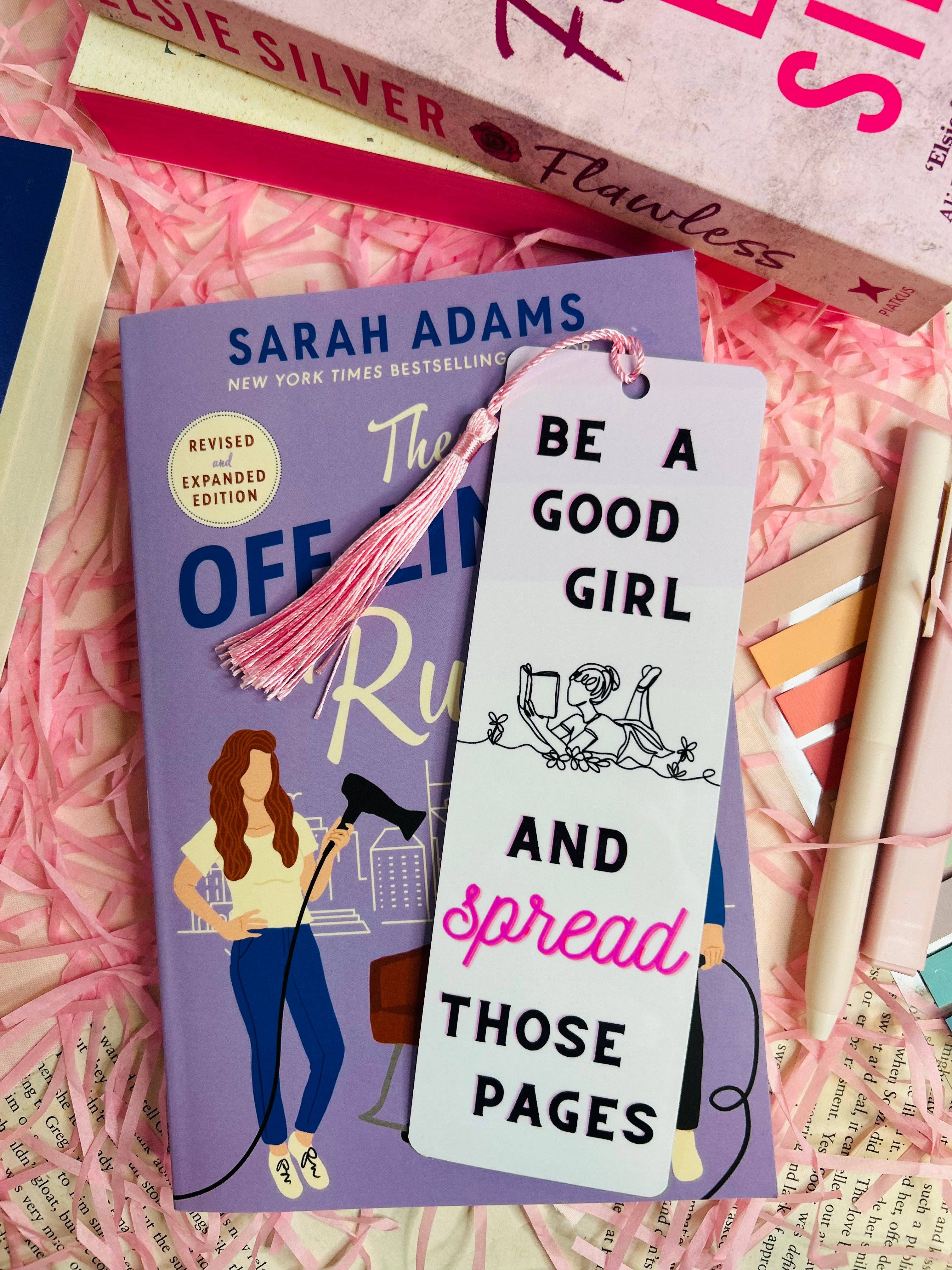 TheBookShack – wholesale Bookmark – Be a Good Girl and Spread Those Pages Bookmark – Cute Aesthetic Tassel Bookmark for Book Lovers, Reader Gift, Literary Accessory0
