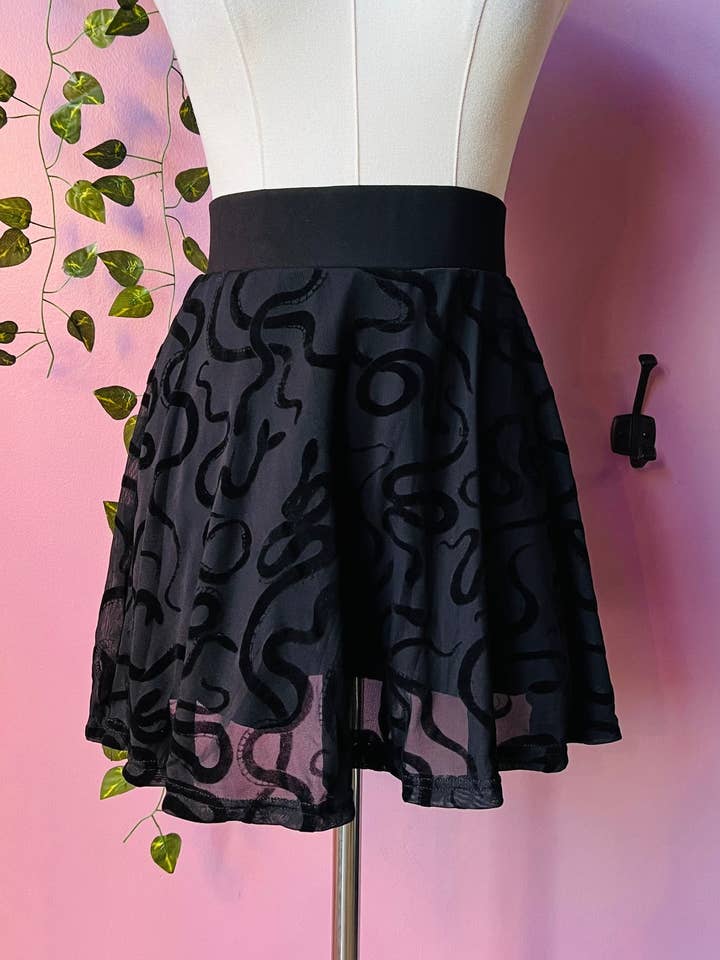 The Morbid Mini Skort - SNAKES - READY TO SHIP for wholesale by Witchwood Bags