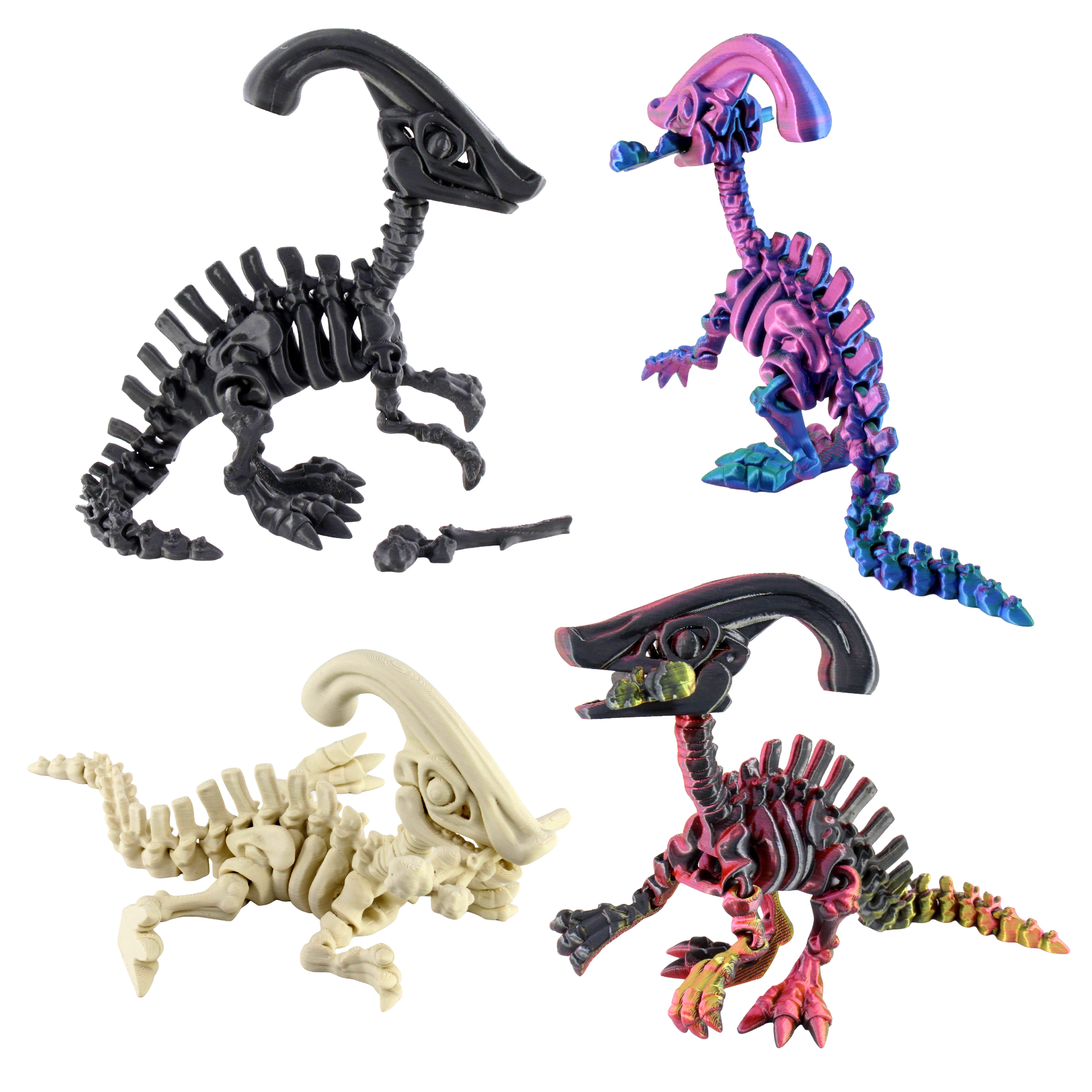 PowerTRC 3D Print - Wholesale Fidget Toy - Kids - 3D Printed Flexible Articulate Dinosaurs (Large) Multi Color7