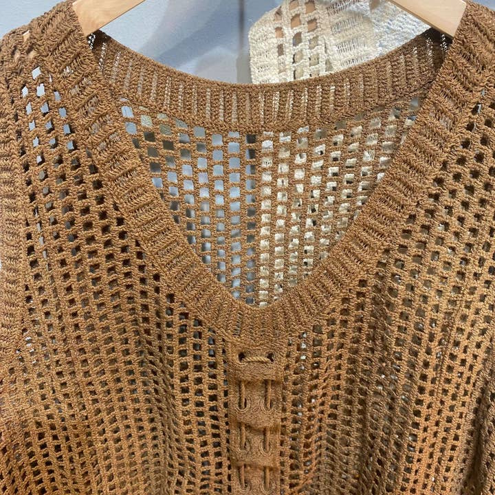 Hope & Sunshine - Wholesale Outerwear Vest - Women's - Crochet Drawstring Vest11