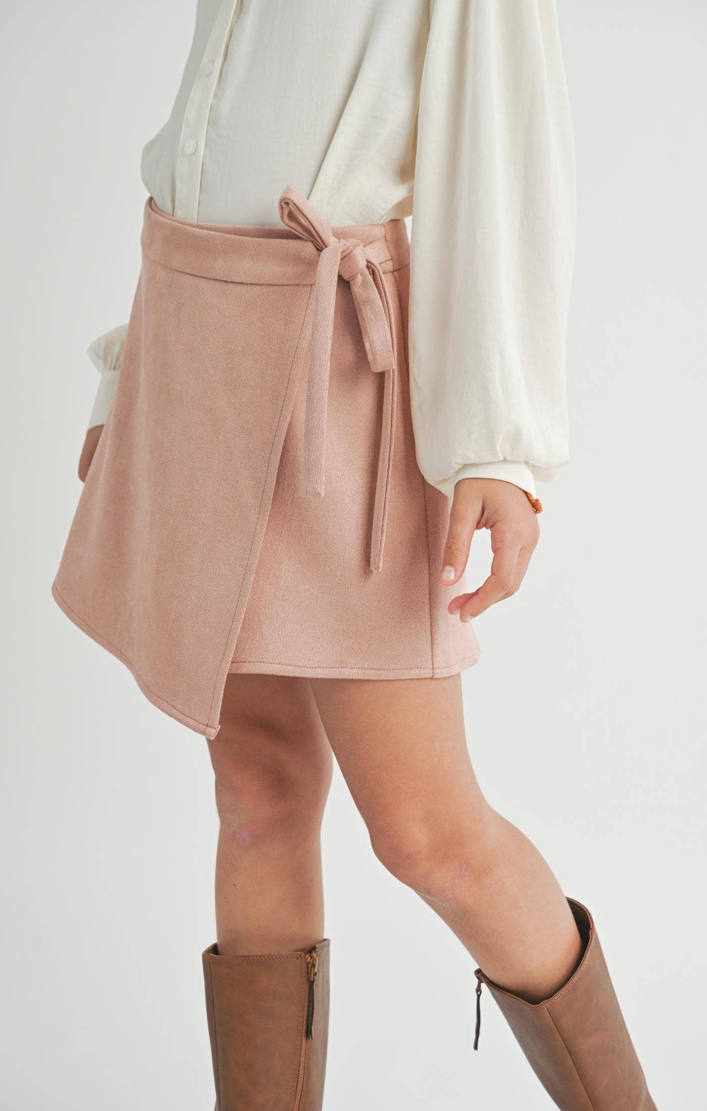 Sadie & Sage – Großhandel Skort – Kind & Baby – Tween Entertainer Kunst-Wildleder-Skort: ROSA PINK4
