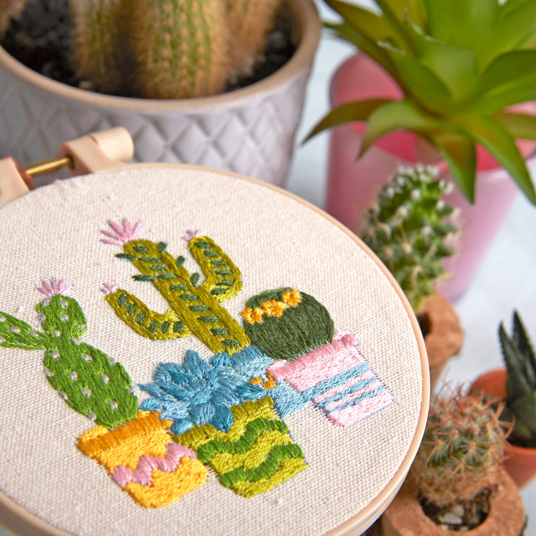 West Design Products - Wholesale Craft Sewing Kit - Simply Make Embroidery By Numbers Cacti Craft Stitch Kit6