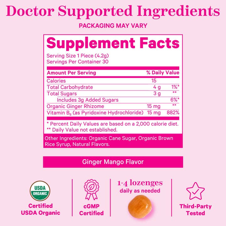 Pink Stork - Wholesale Oral Supplement/Vitamin - Morning Sickness Sweets - Raspberry Ginger3