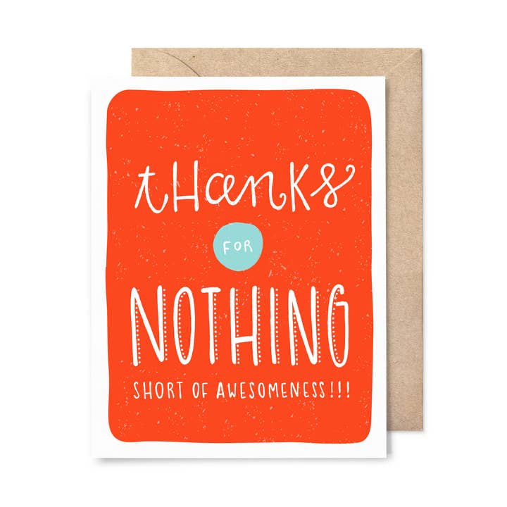Thanks For Nothing Thank You Card for wholesale by Pinwheel Print Shop