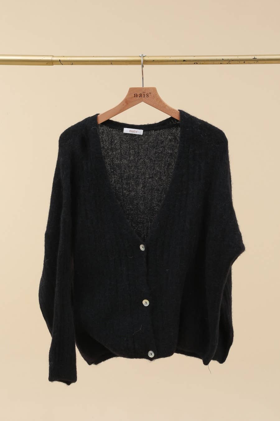 NAÏS PARIS - Vendita all'ingrosso Cardigan - Donna - Cardigan con bottoni a scollo a V in baby alpaca 45%4