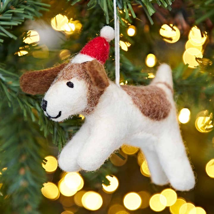 Felt Fido Dog Christmas Decoration for wholesale by The Paper High Gift Company Limited