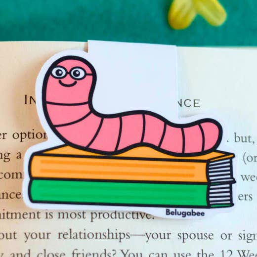 Bookworm Magnetic Bookmark for wholesale by Belugabee