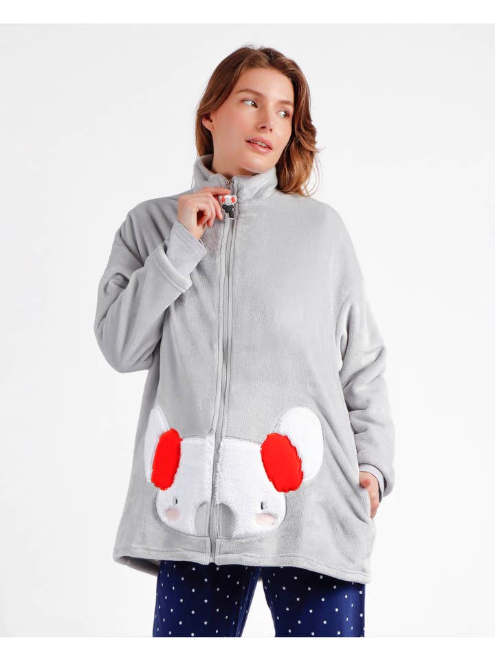 GRIS ADMAS Bata Manga Larga Calentita Good Morning Mouse para ... de venta al por mayor en Faire