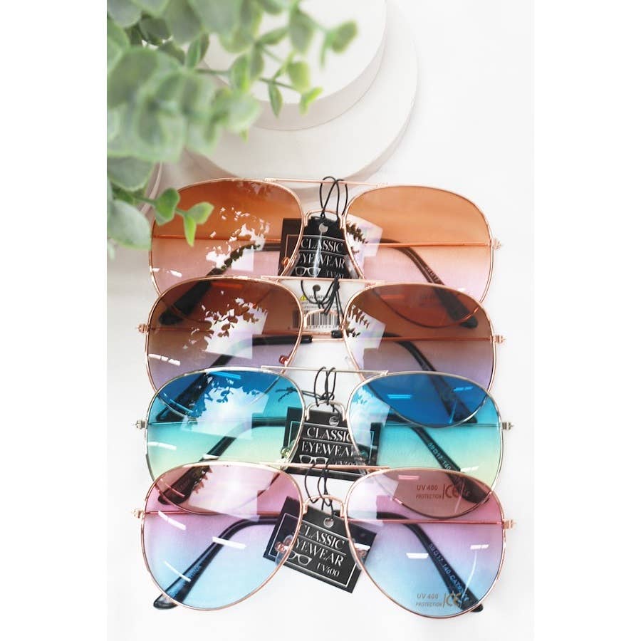 MÉLANGER LA COULEUR Lunettes de soleil aviateur mode en vente sur Faire5