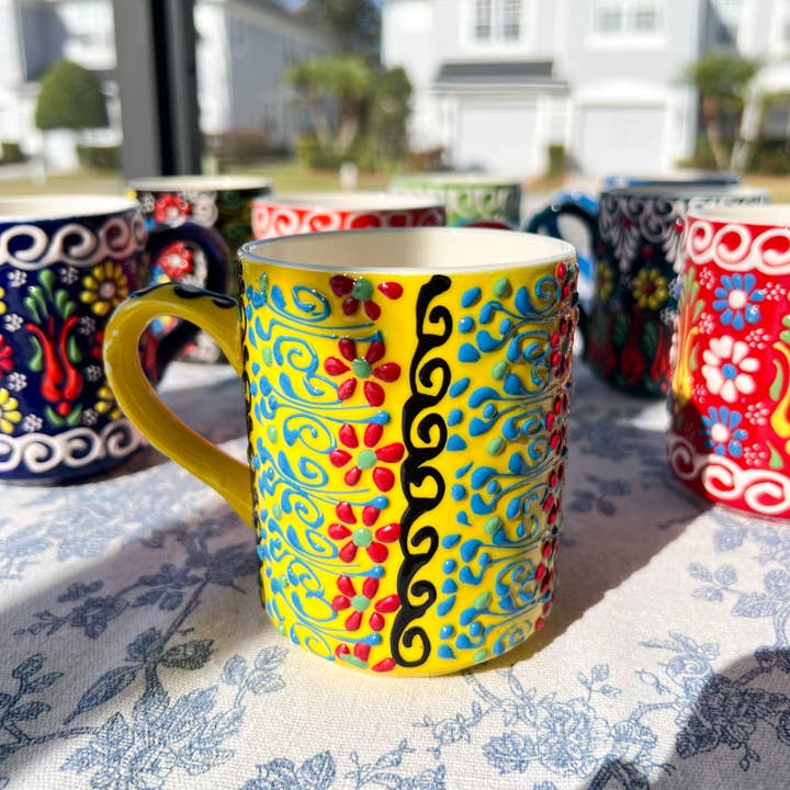 Umays Boho – wholesale Coffee mug – Hand Painted Coffee Mug, Ceramic Mug, Handmade Floral Mugs11