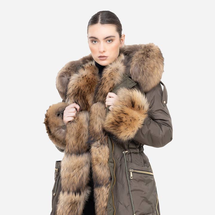Lexi Puffer Jacket With Removable Natural Fur and other Purchase Wholesale m c. Free Returns & Net 60 Terms on Faire trending on Faire.