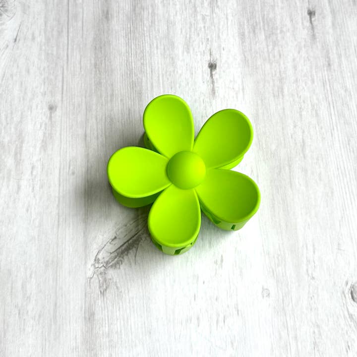 iconic mi - Wholesale Hair Clip - Women's - Flower Hair Clip Claw Fresh Green 3"