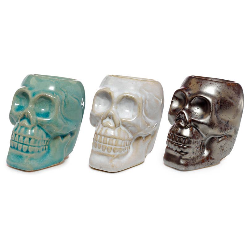 Puckator EU - Wholesale Oil Warmer - Eden Mini Ceramic Skull Oil Burner1