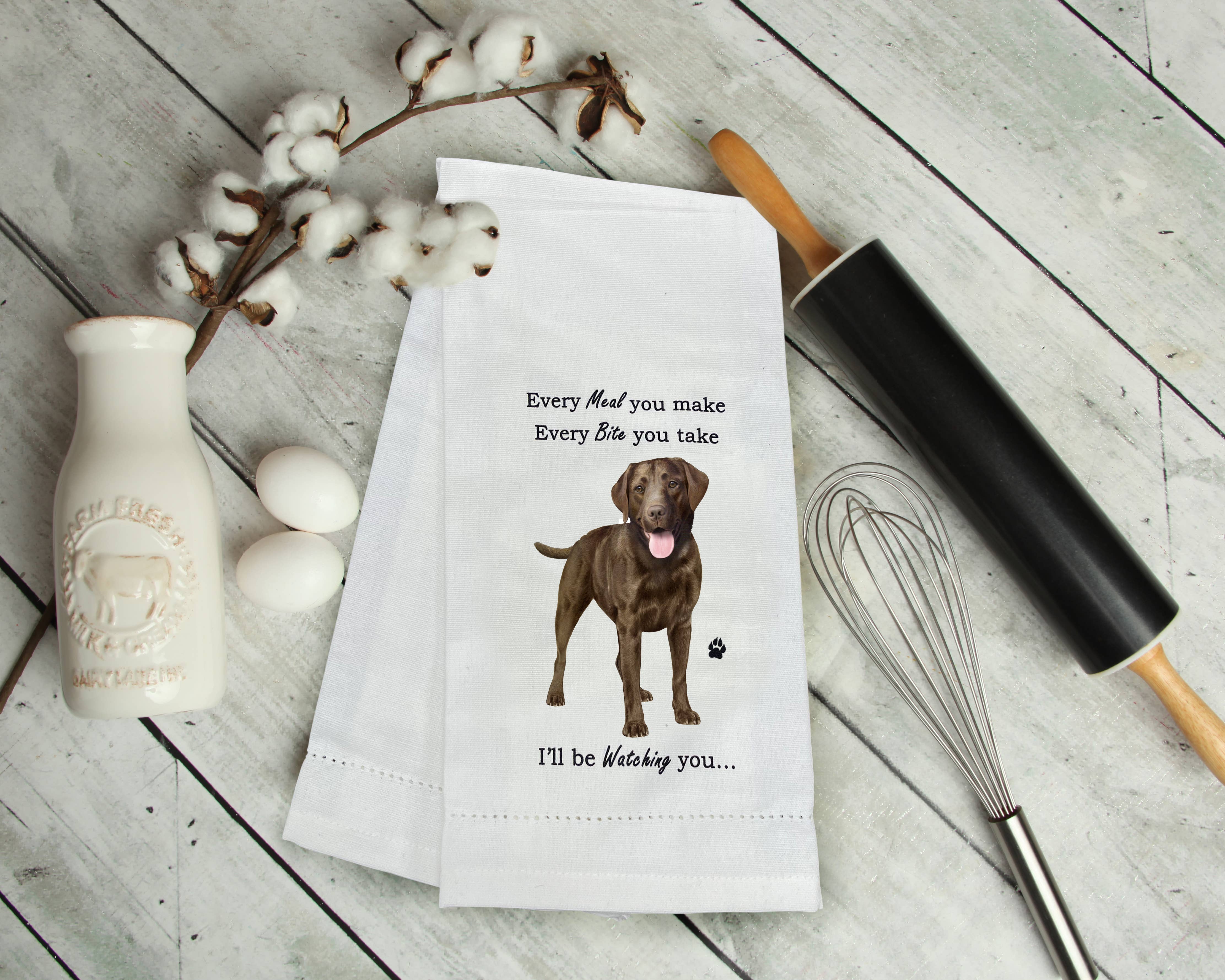E&S Pets - Vendita all'ingrosso Strofinacci - Canovaccio da cucina con Labrador cioccolato1