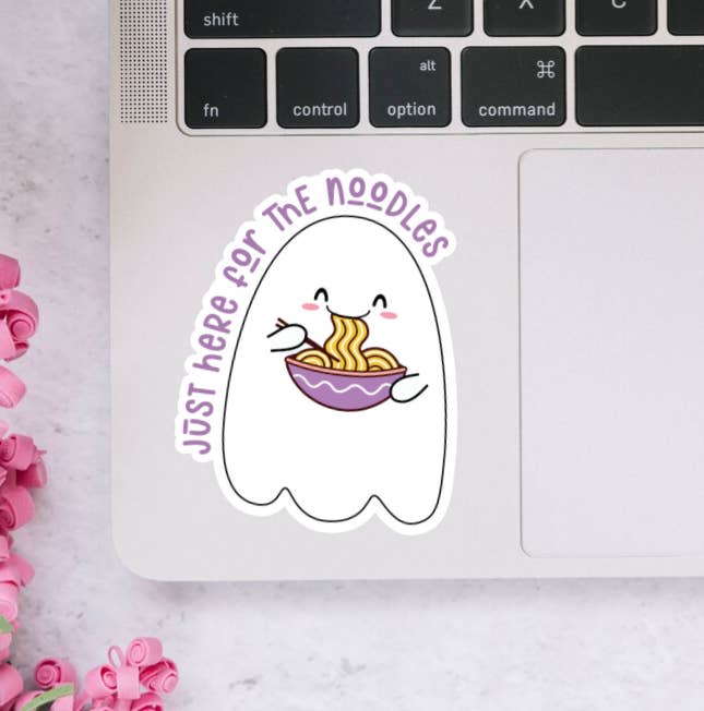 Dotesy Designs - Wholesale Sticker - Just Here For The Noodles, Ghostie Sticker