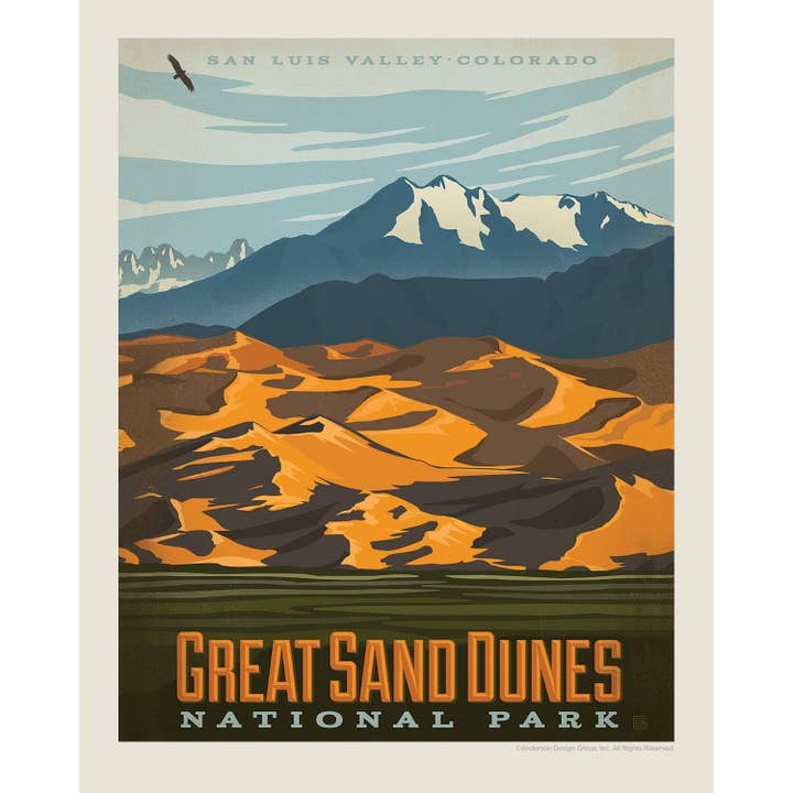 Great Sand Dunes 8" x10" Print for wholesale by Tourist Courts