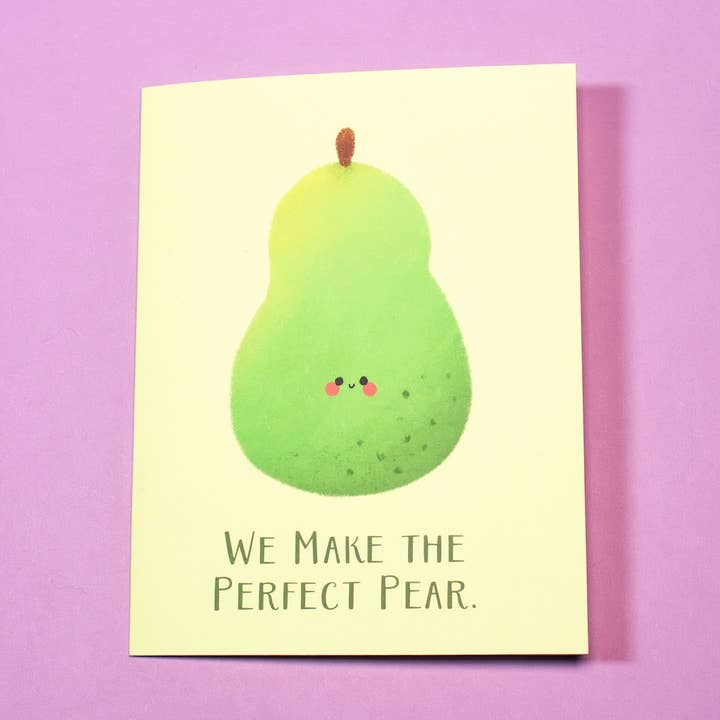 Perfect Pear Biglietto d'auguri per la vendita all'ingrosso da parte di Whimsydew Art