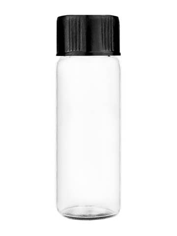 Clear Glass Vial with Short Cap-1Dram (Multiple Cap Colors) for wholesale by Best Bottles