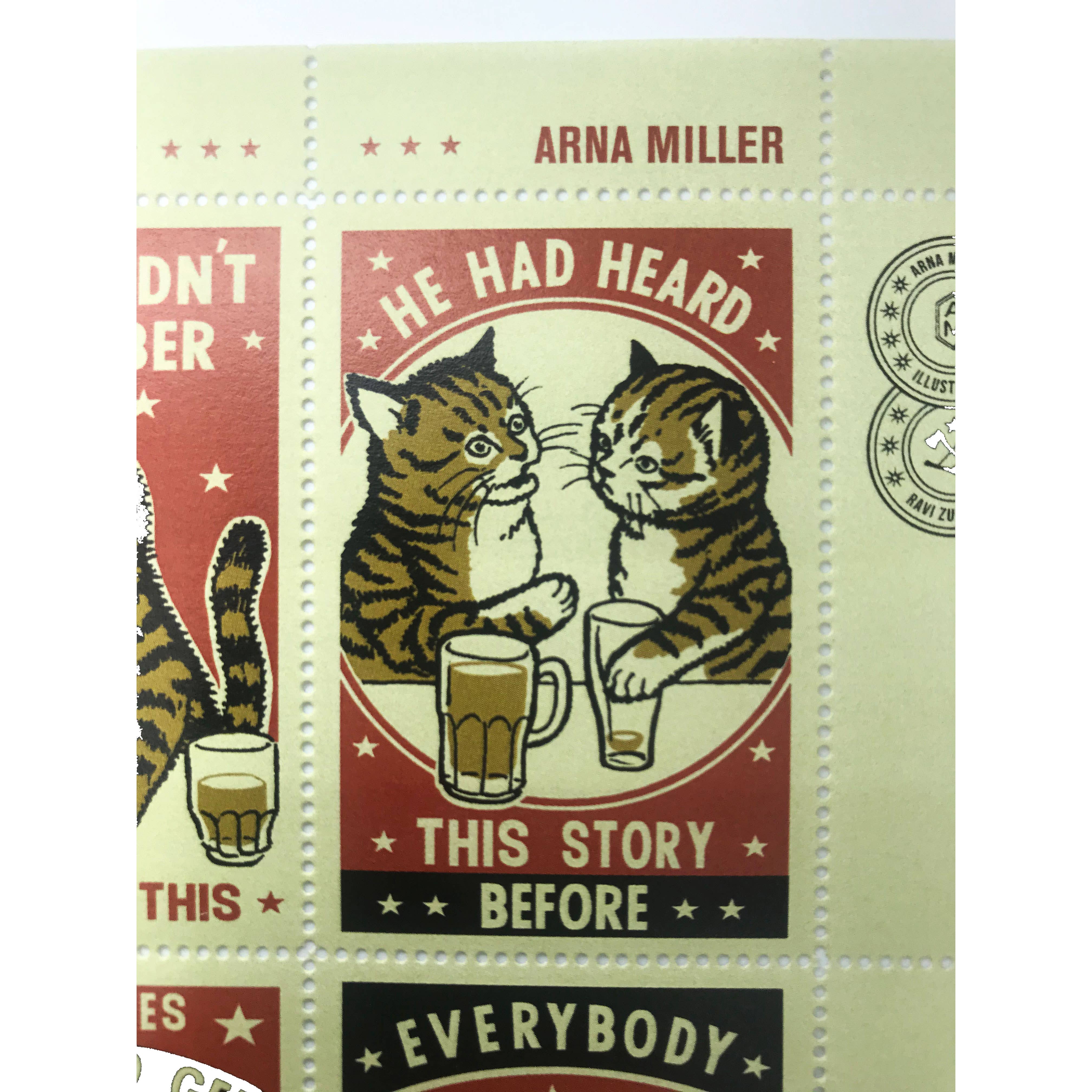 The Portland Stamp Company - Wholesale Rubber/Decorative Stamp - Drunk Cats - Lick & Stick Stamps6