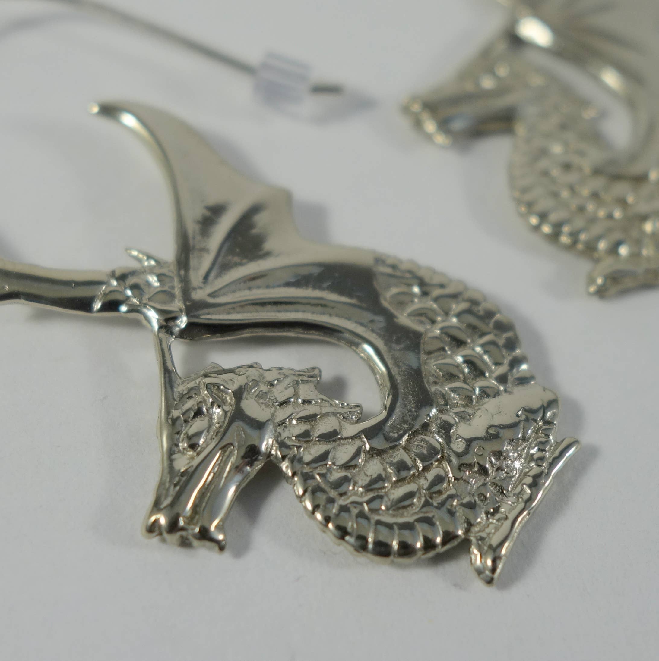 Ajmer by Jodi - Wholesale Dangle Earrings - Dragon Earrings~ Yellow or White Brass with Sterling wires6