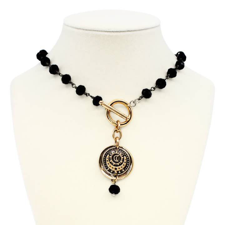 Katia Designs - Vendita all'ingrosso Girocollo/collier - Collana girocollo nera scintillante "Scegli il tuo messaggio"