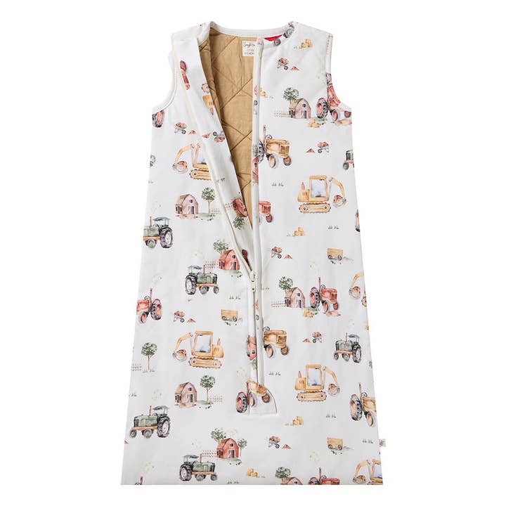 Snuggle Hunny - Wholesale Sleepsack - Baby - Diggers & Tractors Organic Sleeping Bag 2.5 TOG1