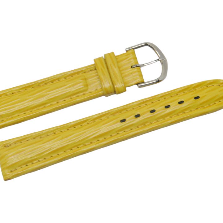 18 mm di colore giallo. Cinturino per orologio in pelle fiore tipo aviatore per la vendita all'ingrosso da parte di BRACELETS MONTRE ACH