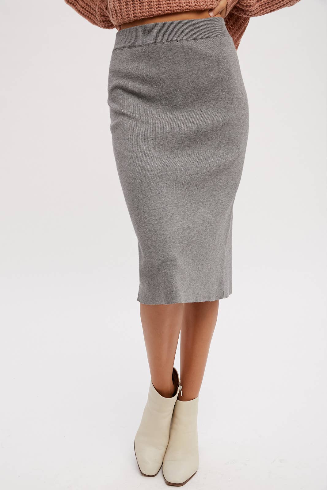 Bluivy - Wholesale Skirt - Women's - H LINE MIDI SWEATER SKIRT11