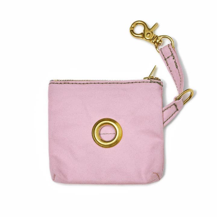 Light Pink Cotton Canvas Poop Bag Pouch for wholesale by Found My Animal