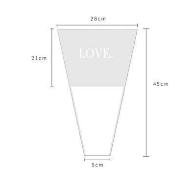 ByHome - Wholesale Gift Bag - 50 pcs, 2 sizes 3 colors LOVE flower OPP bag Bouquet sleeve 3