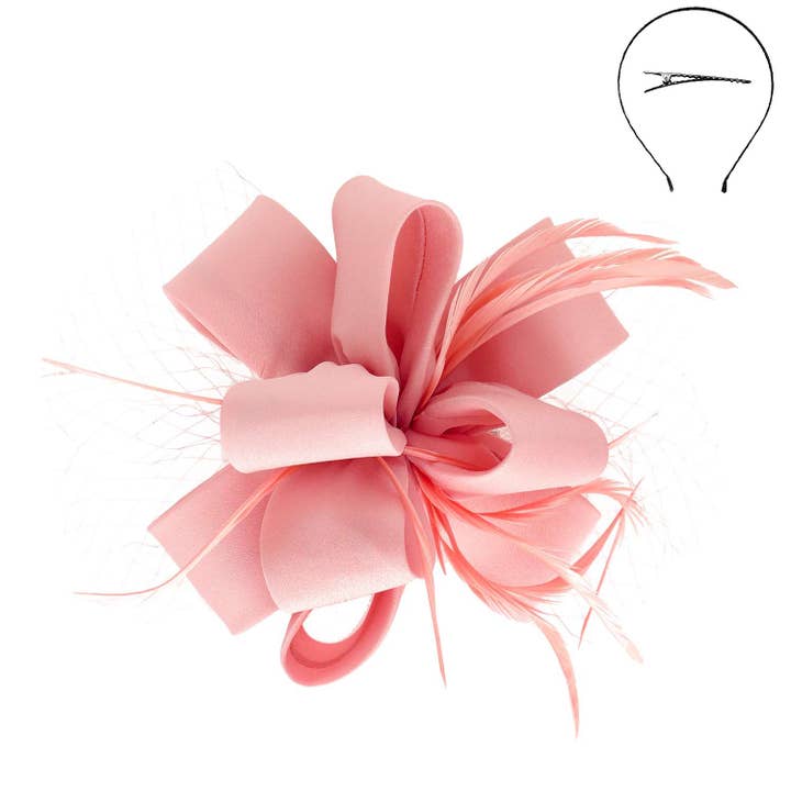 anbfashion - Wholesale Fascinator hat – Women's - Feathered Loopy Bow Sinamay Fascinator H2937FU18