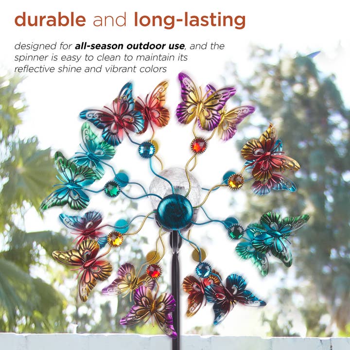 Alpine Corporation - Wholesale Wind Spinner - Alpine Corporation Solar Butterfly Wind Spinner Stake5