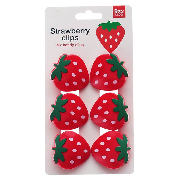 Bag clips (set of 6) - Strawberry for wholesale by Rex B2B - UK