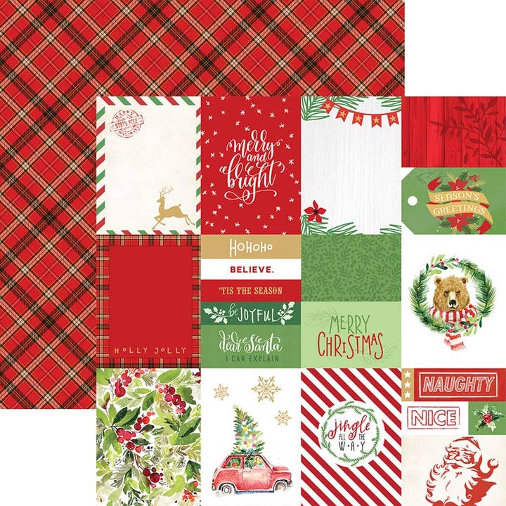 Paper House Productions - Wholesale Inpakpapier - Merry & Bright Tags Dubbelzijdig 12x12 papier