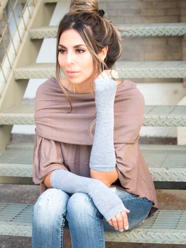 Gants longs sans doigts | Tricot léger pour la vente par Hipster Row