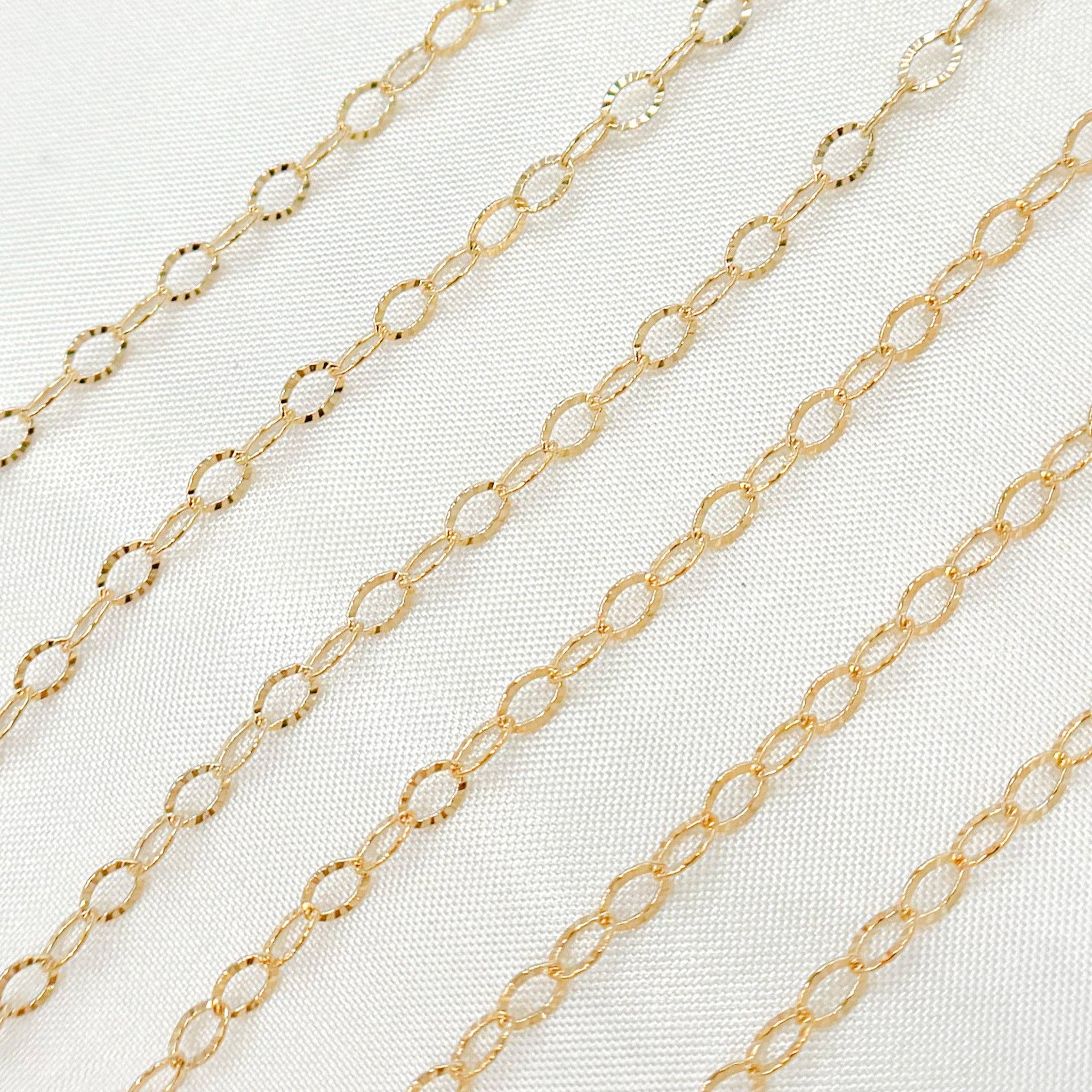 Jewels & Chains - Wholesale Link & Chain Necklace - 1128GF. 14K Gold Filled Hammered Oval Chain Link2