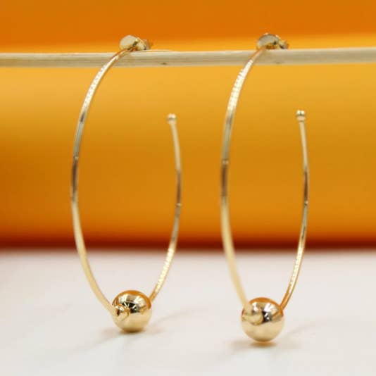 18K guld fyldte runde perlede Hoop øreringe (K299, K307, K296) for engroshandel hos MIA Jewelry