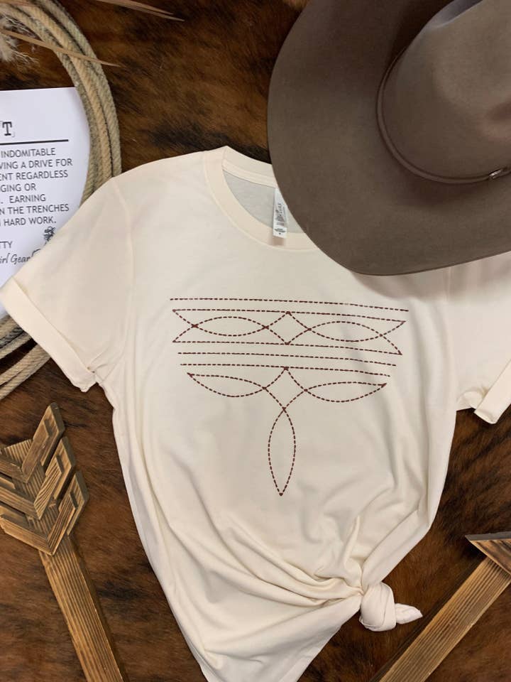 Ranch Girl Gear - Wholesale T-shirt (graphic) – women's - Classic Bootstitch Western Graphic T-Shirt1