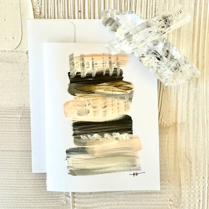 Tarjetas de arte moderno pintadas a mano, minimalistas en capas, n.º 10 para venta al por mayor de Quartz Row