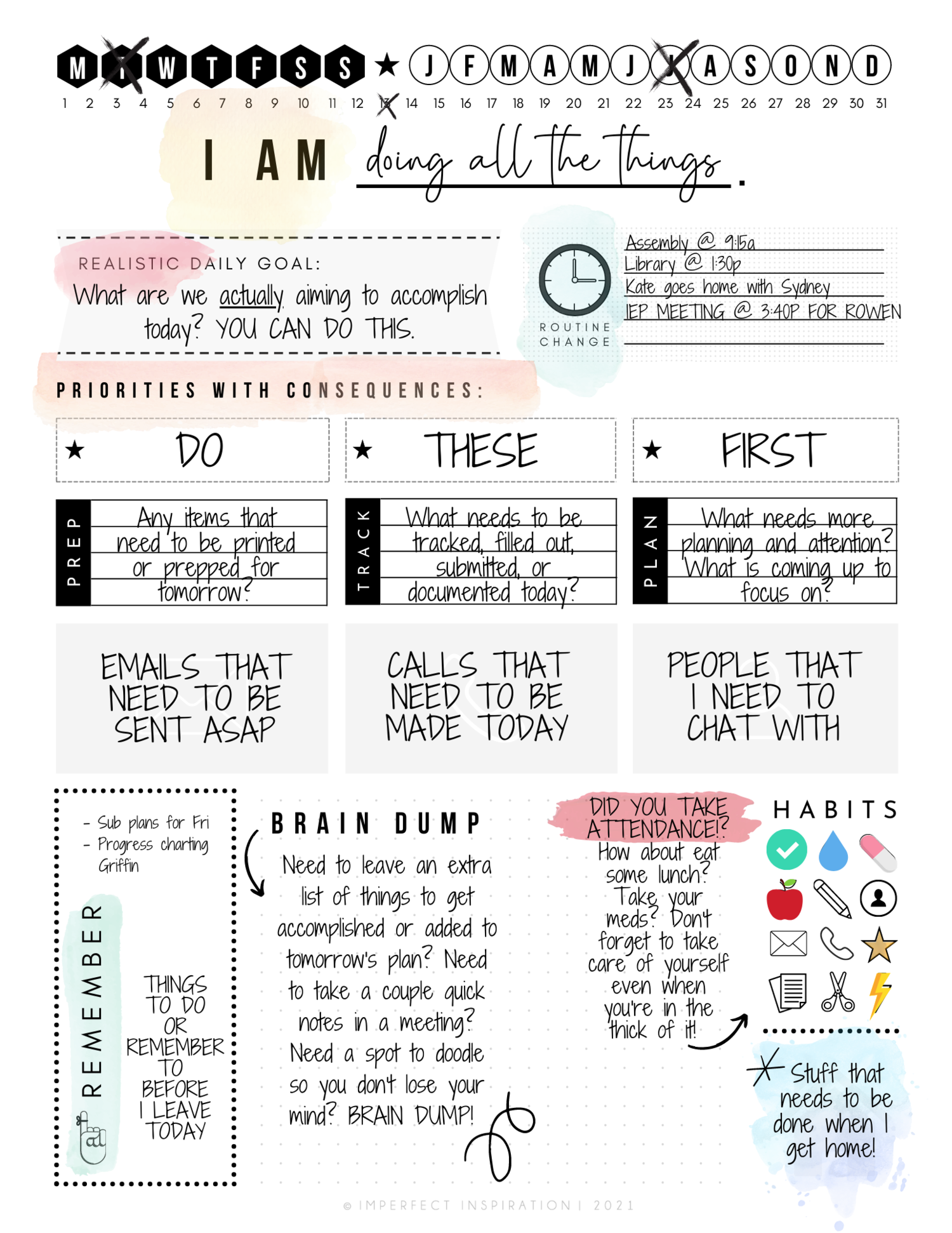 Imperfect Inspiration - Vendita all'ingrosso Planner - Insegnante+Pianificatore di blocco note per la gestione della classe1