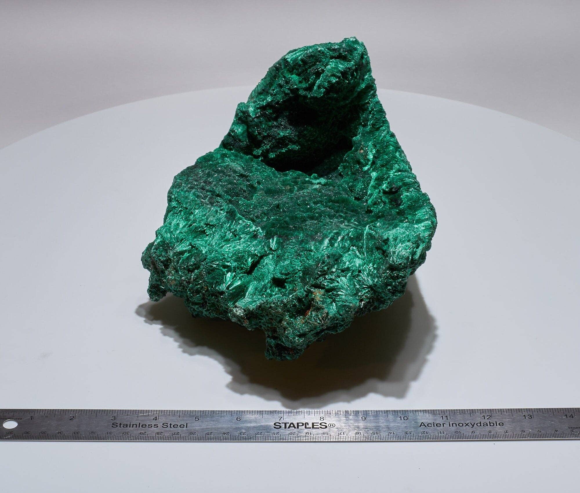 Malachite And More - Wholesale Spiritual Stone/Crystal - 11.15 LB, 11.81 inches LARGE Cabinet Museum Piece Chatoyant Fibrous Malachite Specimen ( The Sail )2