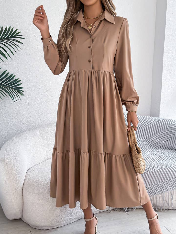 Flip Collar Casual Loose Long Sleeved Dress and other Purchase Wholesale plus size dresses. Free Returns & Net 60 Terms on Faire trending on Faire.