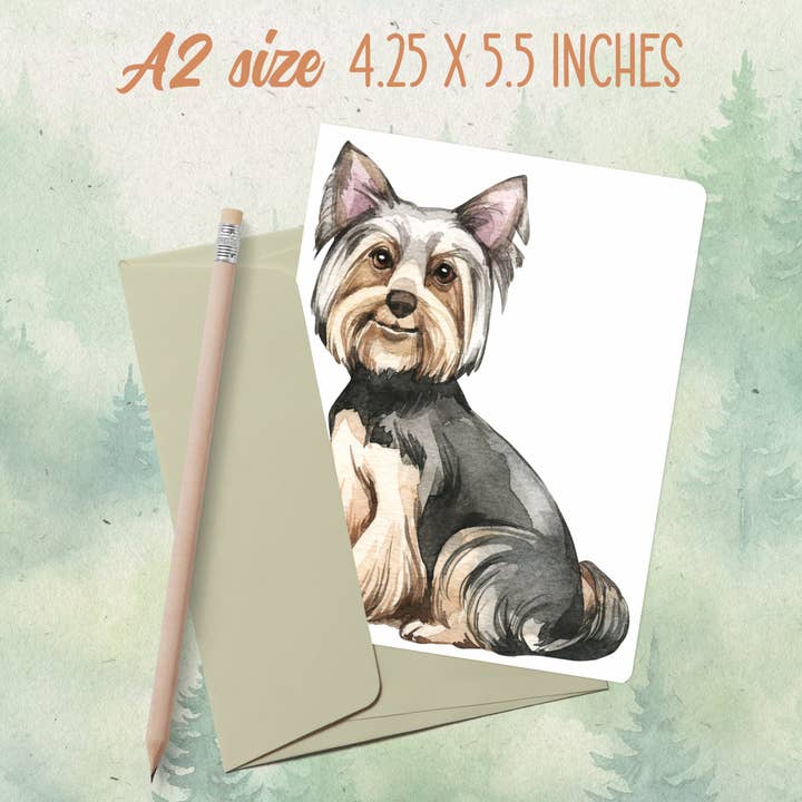 Handmade yorkshire terrier dog greeting card for wholesale by Soul Familiar