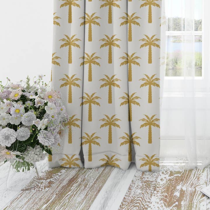 Palm Trees Blackout Curtains for wholesale by Empowering Decor